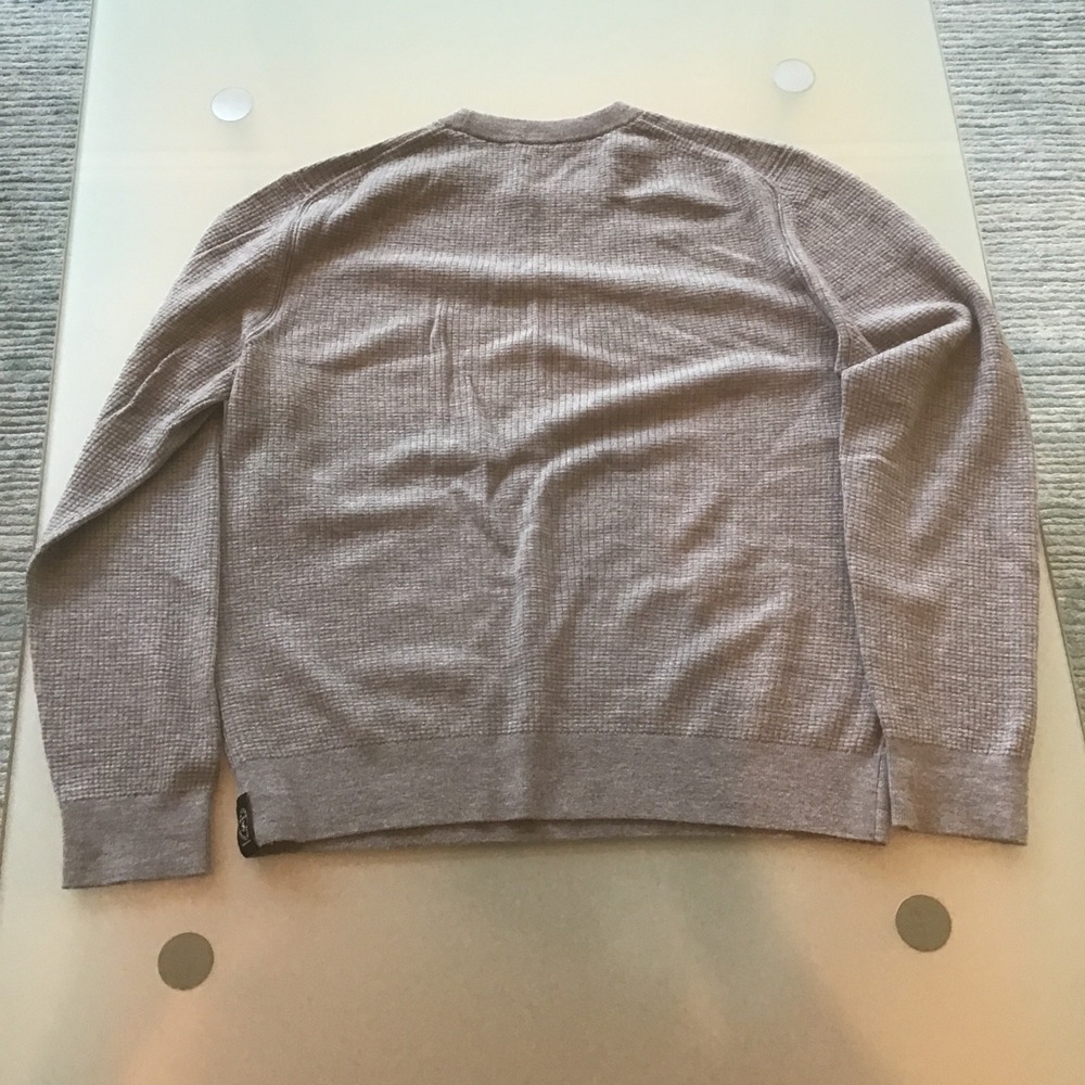 Todd Snyder Gray 100% Merino Wool Waffle Knit Crewneck Sweater Large L - Picture 5 of 7